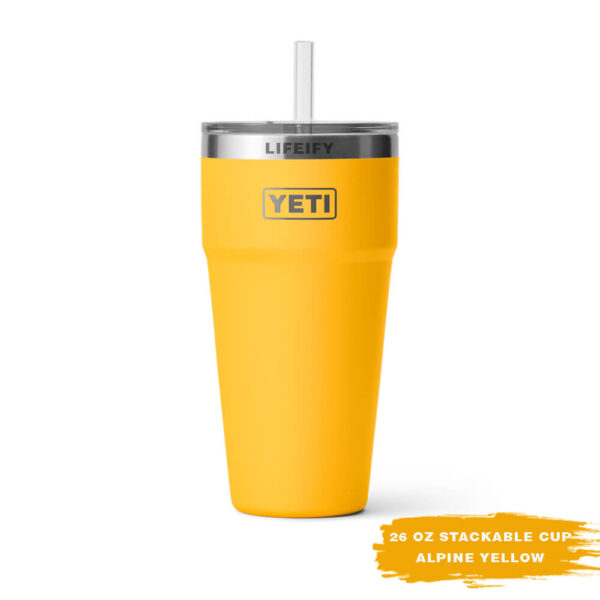 [Chính Hãng] Ly Giữ Nhiệt YETI Rambler 26oz Stackable Cup (780ml) - Kèm Nắp Ống Hút