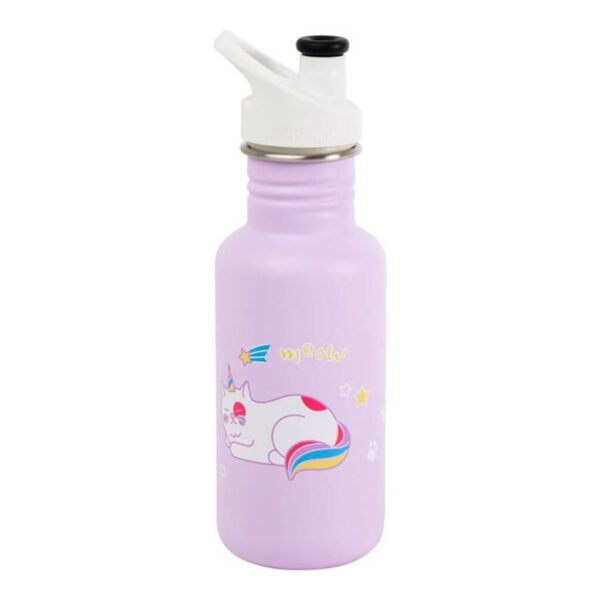 Bình Nước Cho Bé Klean Kanteen Rainbow Cat 532ml (18oz) - Tím