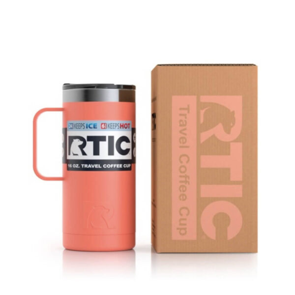 Ly Giữ Nhiệt RTIC Travel Coffee Mug 470ml (16oz) Chính Hãng USA - Coral