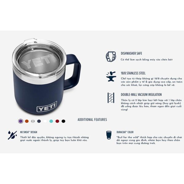 Ly Giữ Nhiệt Cao Cấp YETI Rambler 14oz (420ml) Mug - Xanh Chuối Chartreuse